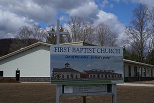  erects the First Baptist Church in Walton
